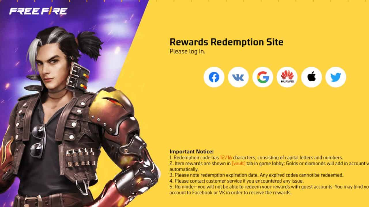 free fire redeem code link Free Fire Redeem Code Link