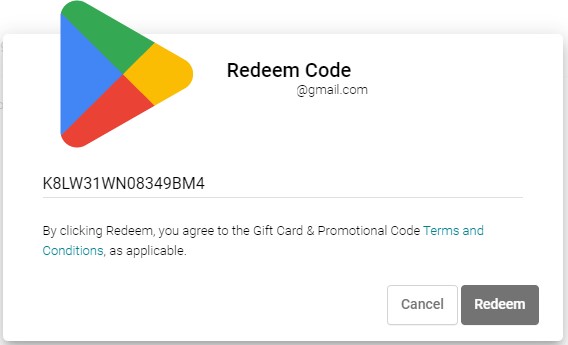 Working??Free Google Play Redeem Codes