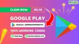 Free Redeem Code for Google Play Store: Rs.40, 60, 130, 170