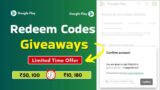 Free Redeem Codes Today: ₹10-180 Google Play Rewards